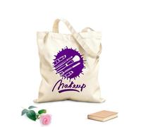 AILOONG Bolsas de tela con impresión de alta definición Cosméticos Salón de Belleza Chica Estudio de Maquillaje Tela de 340g/m² de grosor Reutilizable