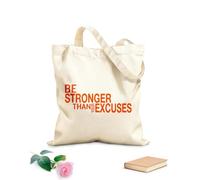 AILOONG Bolsas de tela con impresión de alta definición El Gymnasticsnasium es más poderoso que tus excusas Entrenamiento Fitnesscenter Motivación Tela de 340g/m² de grosor Reutilizable