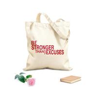 AILOONG Bolsas de tela con impresión de alta definición El Gymnasticsnasium es más poderoso que tus excusas Entrenamiento Fitnesscenter Motivación Tela de 340g/m² de grosor Reutilizable