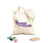 AILOONG Bolsas de tela con impresión de alta definición El Gymnasticsnasium es más poderoso que tus excusas Entrenamiento Fitnesscenter Motivación Tela de 340g/m² de grosor Reutilizable