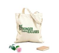 AILOONG Bolsas de tela con impresión de alta definición El Gymnasticsnasium es más poderoso que tus excusas Entrenamiento Fitnesscenter Motivación Tela de 340g/m² de grosor Reutilizable