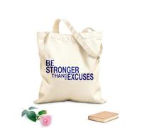 AILOONG Bolsas de tela con impresión de alta definición El Gymnasticsnasium es más poderoso que tus excusas Entrenamiento Fitnesscenter Motivación Tela de 340g/m² de grosor Reutilizable