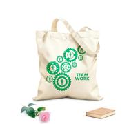 AILOONG Bolsas de tela con impresión de alta definición Engranajes de trabajo en equipo Tela de 340g/m² de grosor Reutilizable