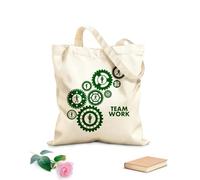 AILOONG Bolsas de tela con impresión de alta definición Engranajes de trabajo en equipo Tela de 340g/m² de grosor Reutilizable