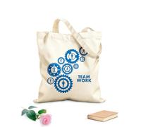 AILOONG Bolsas de tela con impresión de alta definición Engranajes de trabajo en equipo Tela de 340g/m² de grosor Reutilizable