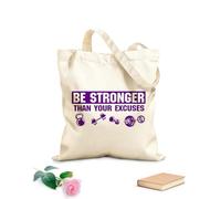 AILOONG Bolsas de tela con impresión de alta definición Es más fuerte que tus excusas. Entrenamiento con mancuernas en el gimnasio. Tela de 340g/m² de grosor Reutilizable