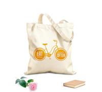 AILOONG Bolsas de tela con impresión de alta definición Frase Come bien Viaja a menudo Cocina Tela de 340g/m² de grosor Reutilizable