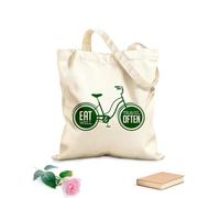 AILOONG Bolsas de tela con impresión de alta definición Frase Come bien Viaja a menudo Cocina Tela de 340g/m² de grosor Reutilizable
