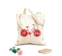 AILOONG Bolsas de tela con impresión de alta definición Frase Come bien Viaja a menudo Cocina Tela de 340g/m² de grosor Reutilizable