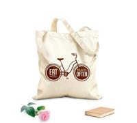 AILOONG Bolsas de tela con impresión de alta definición Frase Come bien Viaja a menudo Cocina Tela de 340g/m² de grosor Reutilizable