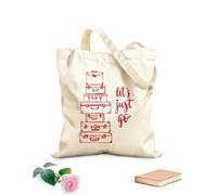 AILOONG Bolsas de tela con impresión de alta definición Frase Vamos a Viajar Aventura Maletas Tela de 340g/m² de grosor Reutilizable