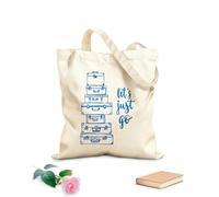 AILOONG Bolsas de tela con impresión de alta definición Frase Vamos a Viajar Aventura Maletas Tela de 340g/m² de grosor Reutilizable