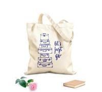 AILOONG Bolsas de tela con impresión de alta definición Frase Vamos a Viajar Aventura Maletas Tela de 340g/m² de grosor Reutilizable