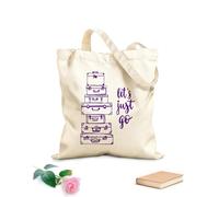AILOONG Bolsas de tela con impresión de alta definición Frase Vamos a Viajar Aventura Maletas Tela de 340g/m² de grosor Reutilizable