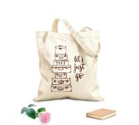 AILOONG Bolsas de tela con impresión de alta definición Frase Vamos a Viajar Aventura Maletas Tela de 340g/m² de grosor Reutilizable