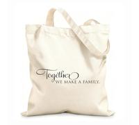 AILOONG Bolsas de tela con impresión de alta definición Hagamos juntos un cartel de galería familiar Fotos Tela de 12 oz de grosor Reutilizable 25x30cm Pequeño