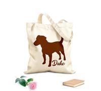 AILOONG Bolsas de tela con impresión de alta definición Jack Russell Terrier, mascota con corazón rojo para tu perro Tela de 340g/m² de grosor Reutilizable