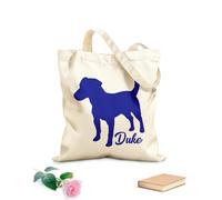 AILOONG Bolsas de tela con impresión de alta definición Jack Russell Terrier, mascota con corazón rojo para tu perro Tela de 340g/m² de grosor Reutilizable