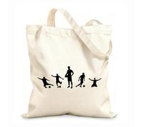 AILOONG Bolsas de tela con impresión de alta definición Jugadores de fútbol, deportes, pelota, fanáticos de los deportes, habitación de niños Tela de 12 oz de grosor Reutilizable 25x30cm Pequeño