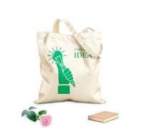 AILOONG Bolsas de tela con impresión de alta definición Letrero de bombilla con idea para sala de estudio Tela de 340g/m² de grosor Reutilizable