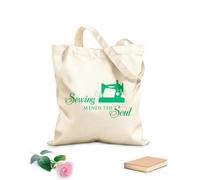 AILOONG Bolsas de tela con impresión de alta definición Máquina de coser Costura Reparación Cita del alma Tienda de telas Tienda de costura Tela de 340g/m² de grosor Reutilizable