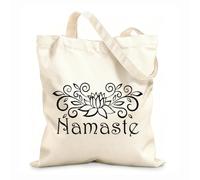 AILOONG Bolsas de tela con impresión de alta definición Patrón de mandala Lotus Life Tela de 12 oz de grosor Reutilizable 25x30cm Pequeño