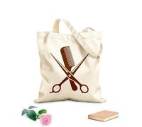 AILOONG Bolsas de tela con impresión de alta definición Peluquería, peluquería, salón de belleza, tijeras, peine Tela de 340g/m² de grosor Reutilizable