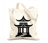 AILOONG Bolsas de tela con impresión de alta definición Sala religiosa del templo japonés Tela de 12 oz de grosor Reutilizable 25x30cm Pequeño