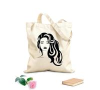 AILOONG Bolsas de tela con impresión de alta definición Salón de belleza, peluquería, moda, estilista de cabello para chicas Tela de 12 oz de grosor Reutilizable 35x40cm Grande
