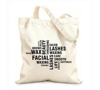 AILOONG Bolsas de tela con impresión de alta definición Salón de belleza Words Cloud Spa Tela de 12 oz de grosor Reutilizable 25x30cm Pequeño