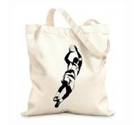 AILOONG Bolsas de tela con impresión de alta definición Silueta de jugador de baloncesto adolescente Tela de 12 oz de grosor Reutilizable 25x30cm Pequeño