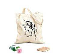 AILOONG Bolsas de tela con impresión de alta definición Tela de 12 oz de grosor Bestia heráldica con corona de unicornio Reutilizable 25x30cm Pequeño