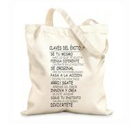 AILOONG Bolsas de tela con impresión de alta definición Tela de 12 oz de grosor Citas inspiradoras, frases clave para el éxito Reutilizable 31x36cm Mediano