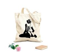 AILOONG Bolsas de tela con impresión de alta definición Tela de 12 oz de grosor Mujer Boda Pareja Amor Chica Jugar Reutilizable 31x36cm Mediano