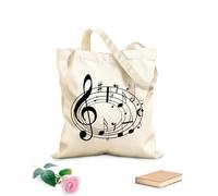 AILOONG Bolsas de tela con impresión de alta definición Tela de 12 oz de grosor Nota Music House Reutilizable 31x36cm Mediano