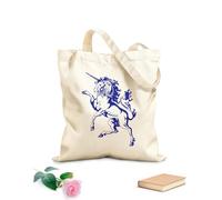 AILOONG Bolsas de tela con impresión de alta definición Tela de 340g/m² de grosor Bestia heráldica con corona de unicornio Reutilizable