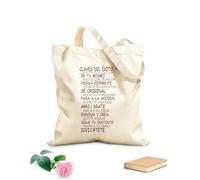 AILOONG Bolsas de tela con impresión de alta definición Tela de 340g/m² de grosor Citas inspiradoras, frases clave para el éxito Reutilizable