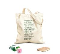 AILOONG Bolsas de tela con impresión de alta definición Tela de 340g/m² de grosor Citas inspiradoras, frases clave para el éxito Reutilizable