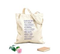 AILOONG Bolsas de tela con impresión de alta definición Tela de 340g/m² de grosor Citas inspiradoras, frases clave para el éxito Reutilizable