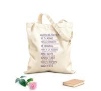 AILOONG Bolsas de tela con impresión de alta definición Tela de 340g/m² de grosor Citas inspiradoras, frases clave para el éxito Reutilizable