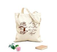 AILOONG Bolsas de tela con impresión de alta definición Tela de 340g/m² de grosor Citas sobre la lectura de libros Soy parte de todo lo que he leído Sala de lectura Biblioteca Reutilizable