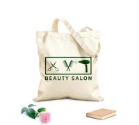 AILOONG Bolsas de tela con impresión de alta definición Tela de 340g/m² de grosor Logotipo de salón de belleza, peinado, secador de pelo, tijeras, peine. Reutilizable