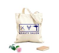 AILOONG Bolsas de tela con impresión de alta definición Tela de 340g/m² de grosor Logotipo de salón de belleza, peinado, secador de pelo, tijeras, peine. Reutilizable