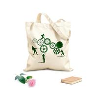 AILOONG Bolsas de tela con impresión de alta definición Tela de 340g/m² de grosor Mecanismo de trabajo en equipo Personas Engranajes Reutilizable