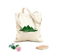 AILOONG Bolsas de tela con impresión de alta definición Turismo en Egipto, viajes, pirámides, palmeras y desierto Tela de 340g/m² de grosor Reutilizable