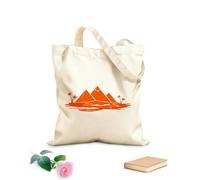 AILOONG Bolsas de tela con impresión de alta definición Turismo en Egipto, viajes, pirámides, palmeras y desierto Tela de 340g/m² de grosor Reutilizable