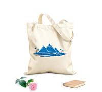 AILOONG Bolsas de tela con impresión de alta definición Turismo en Egipto, viajes, pirámides, palmeras y desierto Tela de 340g/m² de grosor Reutilizable