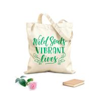 AILOONG Bolsas reutilizables para la compra Almas salvajes Vidas vibrantes Tela de 340g/m² de grosor Plegable