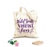 AILOONG Bolsas reutilizables para la compra Almas salvajes Vidas vibrantes Tela de 340g/m² de grosor Plegable