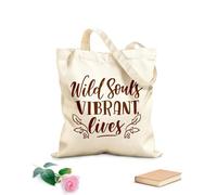 AILOONG Bolsas reutilizables para la compra Almas salvajes Vidas vibrantes Tela de 340g/m² de grosor Plegable